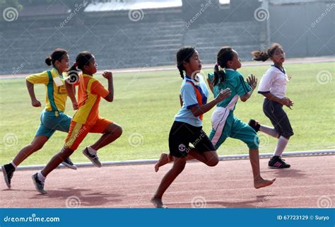 50 meter run editorial stock image. Image of stadium - 67723129