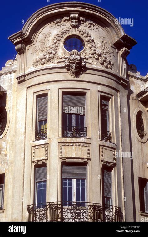 Art-deco facade of a building in Casablanca Morocco Stock Photo - Alamy