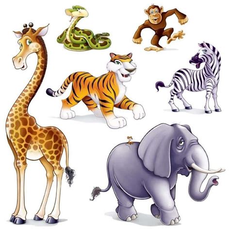 Plastic Jungle Animals Wall Decorations (Set of 6) | Jungle Theme Party | Safari Party Supplies ...