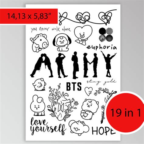 BTS fake tattoo Kpop merch Temporary sticker tats - Inspire Uplift