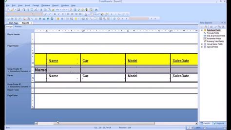 Crystal Reports Tutorial. Create a report, sort and group data, format a report - YouTube