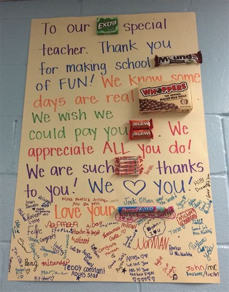 Cute teacher thank you card from students. #teacher #thankyou #education #gift | Thank you ...