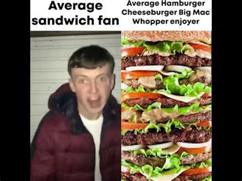 Average sandwich Fan VS Average Hamburger Cheeseburger Big Mac Whopper Enjoyer | Hamburger ...