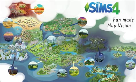 Found this map of all The Sims 4 worlds merged together : Alvynne