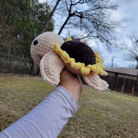 Crochet Sunflower Turtle/ Gift - Etsy