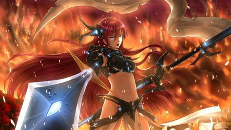 Anime Girl Fire Power - 1600x900 Wallpaper - teahub.io