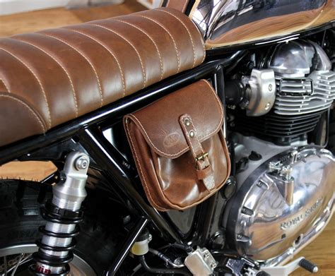 Side leather saddlebag for Royal Enfield 650 Interceptor / Continental GT