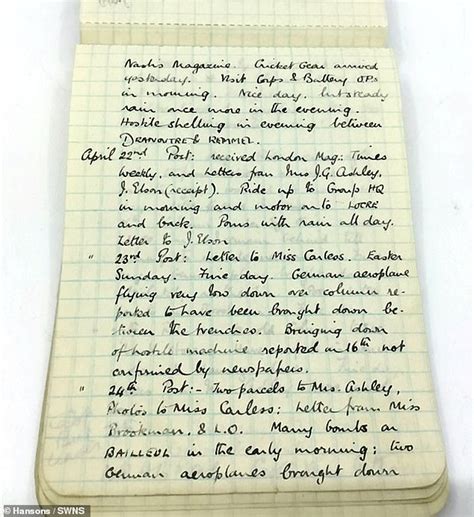 First World War diaries which recount first days of the Battle of the ...