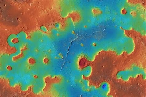 Premium Photo | Topography map of mars surface