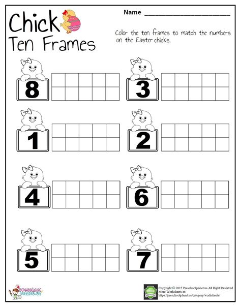 Ten Frames Free Printable Web Draw The Correct Number Of Counters In Each Set Of Double Frames ...