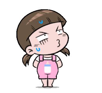 an animated girl with blue eyes and brown hair wearing pink overalls ...