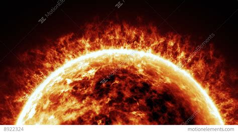 Horizontal Of Sun Surface And Solar Flares Animation Stock Animation ...