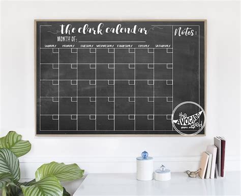 Reusable Dry Erase Family Wall Calendar Printable DIY - Etsy