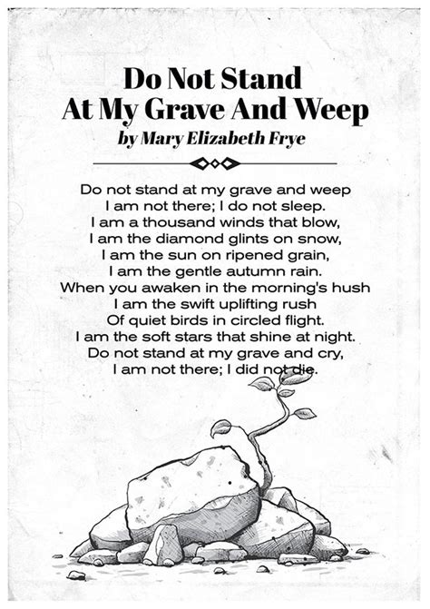 Do Not Stand at My Grave and Weep Mary Elizabeth Frye Poem - Etsy