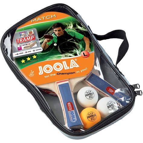 JOOLA Duo Recreational Table Tennis Racket Set with Carrying Case, 2ct Match Rackets, 3ct 40mm 3 ...