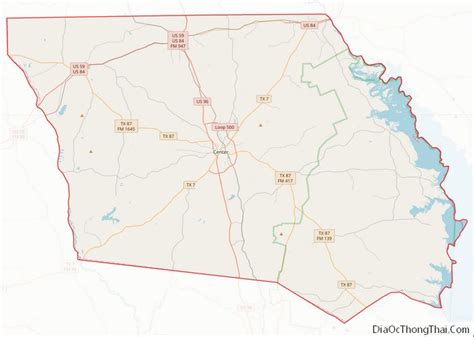 Map of Shelby County, Texas - Thong Thai Real