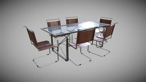 Dining Table Glass - Download Free 3D model by Francesco Coldesina (@topfrank2013) [c41a27d ...