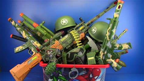 Box of Toys ! Military Guns Toys & equipment - Toys for Kids - YouTube