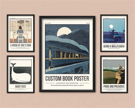 Custom Book Cover Poster Literature Illustration Print - Etsy UK