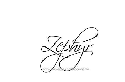 Zephyr Mythology Name Tattoo Designs - Tattoos with Names