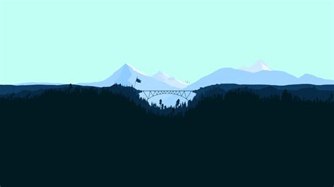 Bridge Between Two Mountains Forest Minimalism Artwork, HD Artist, 4k ...