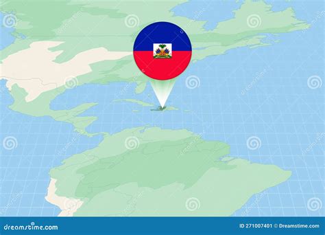 Map Illustration Of Haiti With The Flag. Cartographic Illustration Of Haiti And Neighboring ...