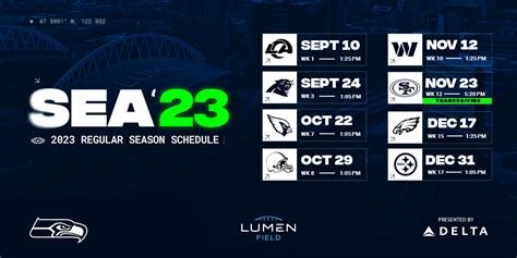 Lumen Field - News: Seattle Seahawks 2023 Schedule Announced