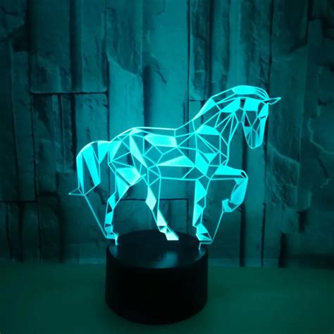 Colorful LED Table Lamp With 3D Visual Design USB Night Light For ...