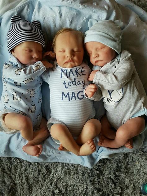 triplet boys Newborn Triplets, Baby Boy Newborn, Silicone Reborn Babies, Reborn Baby Dolls ...