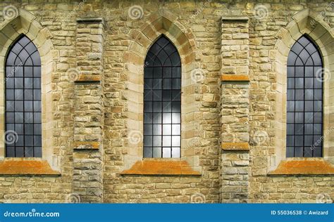 Vitrage Windows of Ancient Abbey Stock Photo - Image of disturbing, fear: 55036538