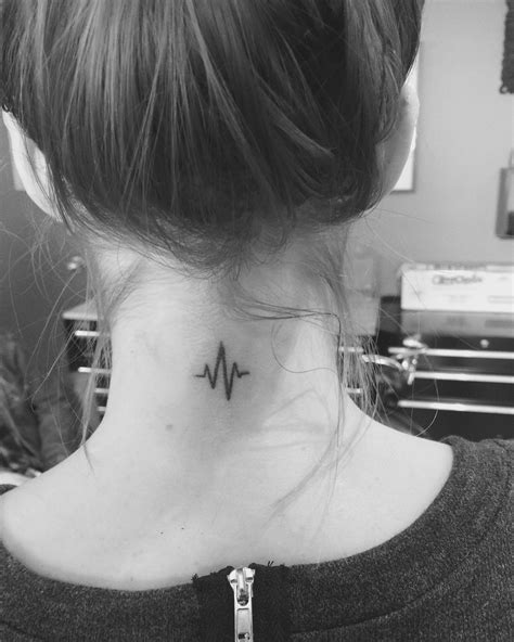 Cute heartbeat neck tattoo // body art // tattoos, trendy ta | Girl ...