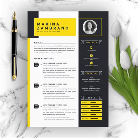 Minimalist Clean Resume/CV Template | Resume design creative, Resume design, Resume design template