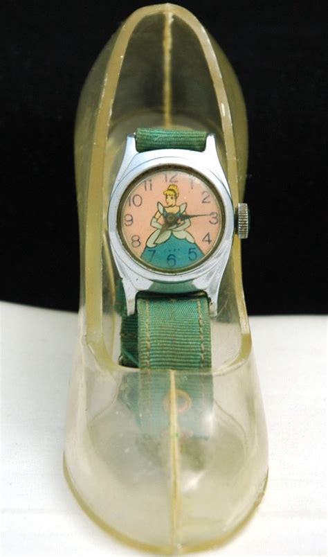 1950 Cinderella WALT DISNEY Watch US TIME Slipper Original X RARE Character PiNK Price: Sold US ...