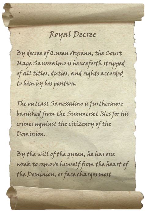 Royal Decree | Elder Scrolls | FANDOM powered by Wikia