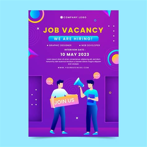 Free Vector | Gradient hiring poster design