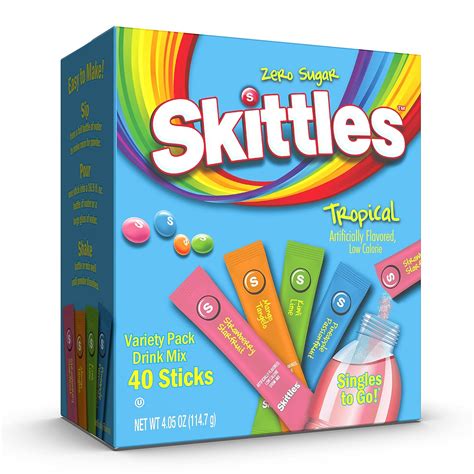 Buy Skittles Singles To Go Tropical Flavors Variety Pack, Powdered ...