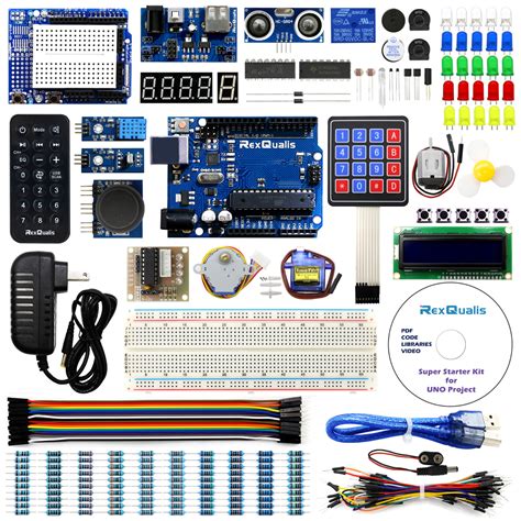 REXQualis Super Starter Kit based on Arduino UNO R3 with Tutorial and Controller Board ...