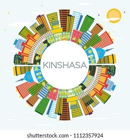 Kinshasa Skyline Color Buildings Blue Sky Stock Illustration 1112357924 ...