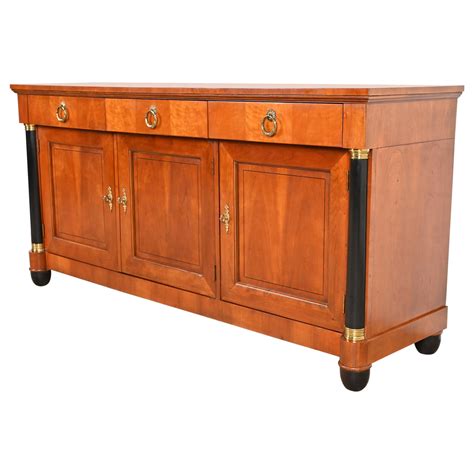 Baker Furniture Neoclassical Cherry Wood and Parcel Ebonized Sideboard ...