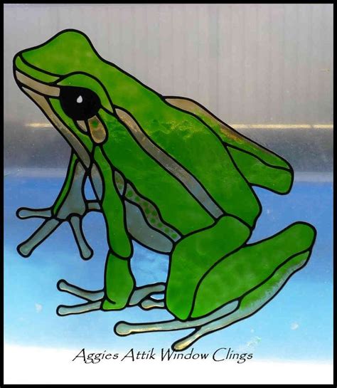 GREEN & GOLD BELL FROG | Glass frog, Tree frogs, Faux stained glass