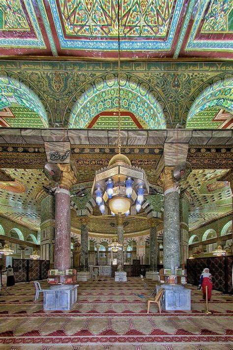 Interior of The Dome of the Rock Mosque, Al Qudus, Palestine | Dome of ...