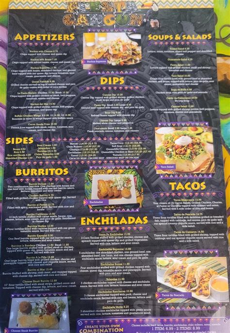 Fiesta Cancún menu in Altamonte Springs, Florida, USA