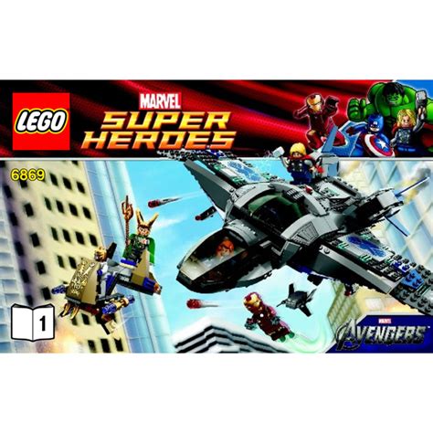 LEGO Quinjet Aerial Battle Set 6869 Instructions | Brick Owl - LEGO ...