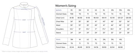 Clement Design USA Size Chart