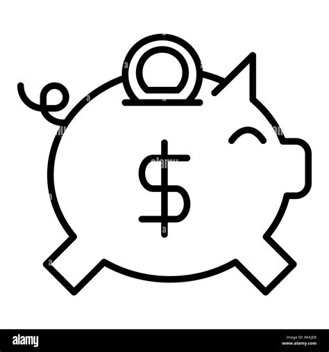 Piggy Bank Icon, Vector Illustration, Finance Outline Stock Photo - Alamy