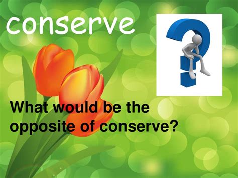 Have you ever heard of the word conserve? What do you think it means ...