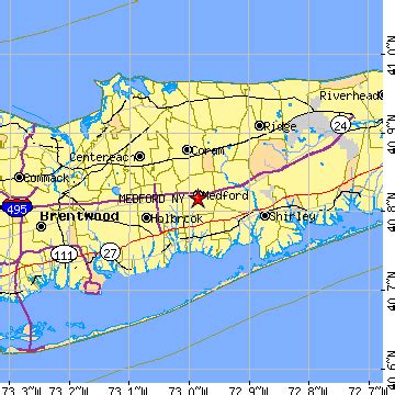 Medford, New York (NY) ~ population data, races, housing & economy