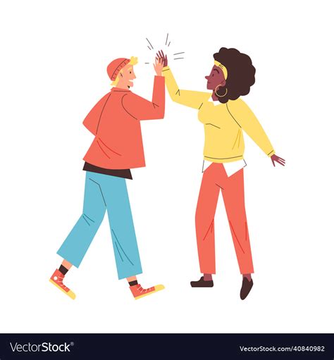 People greet each other with informal greeting Vector Image