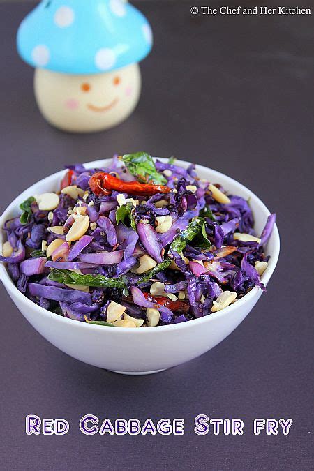 THE CHEF and HER KITCHEN: Red(or Purple) Cabbage Stir fry with Peanuts | Red Cabbage Recipes