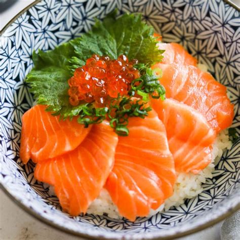 Salmon Sashimi Donburi (Rice Bowl) • The Heirloom Pantry